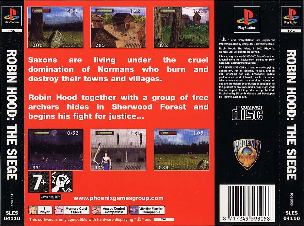 Robin Hood The Siege [SLES04110] PSX SONY PlayStation Community